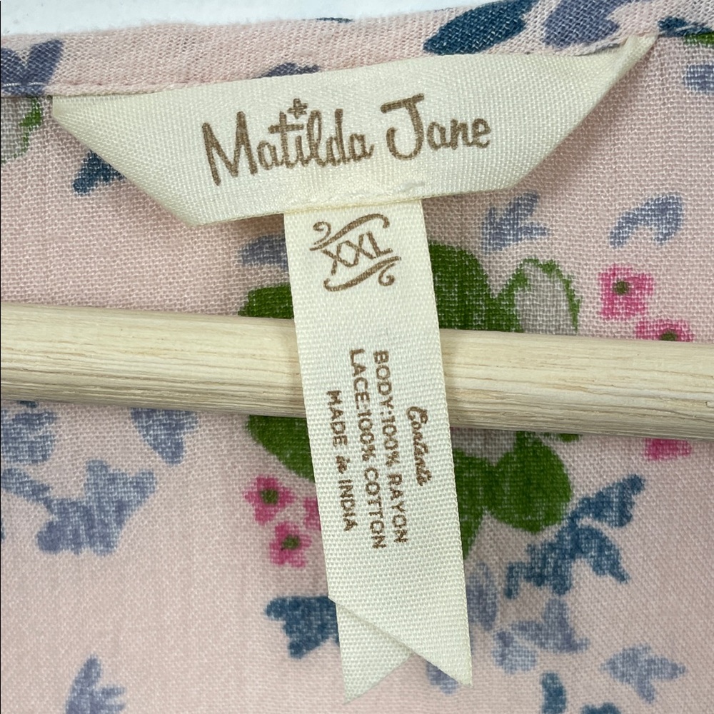 Matilda Janes Like A Lady Long Flare Sleeve Peasant Floral Pink Women 2XL Tunic - Picture 9 of 9